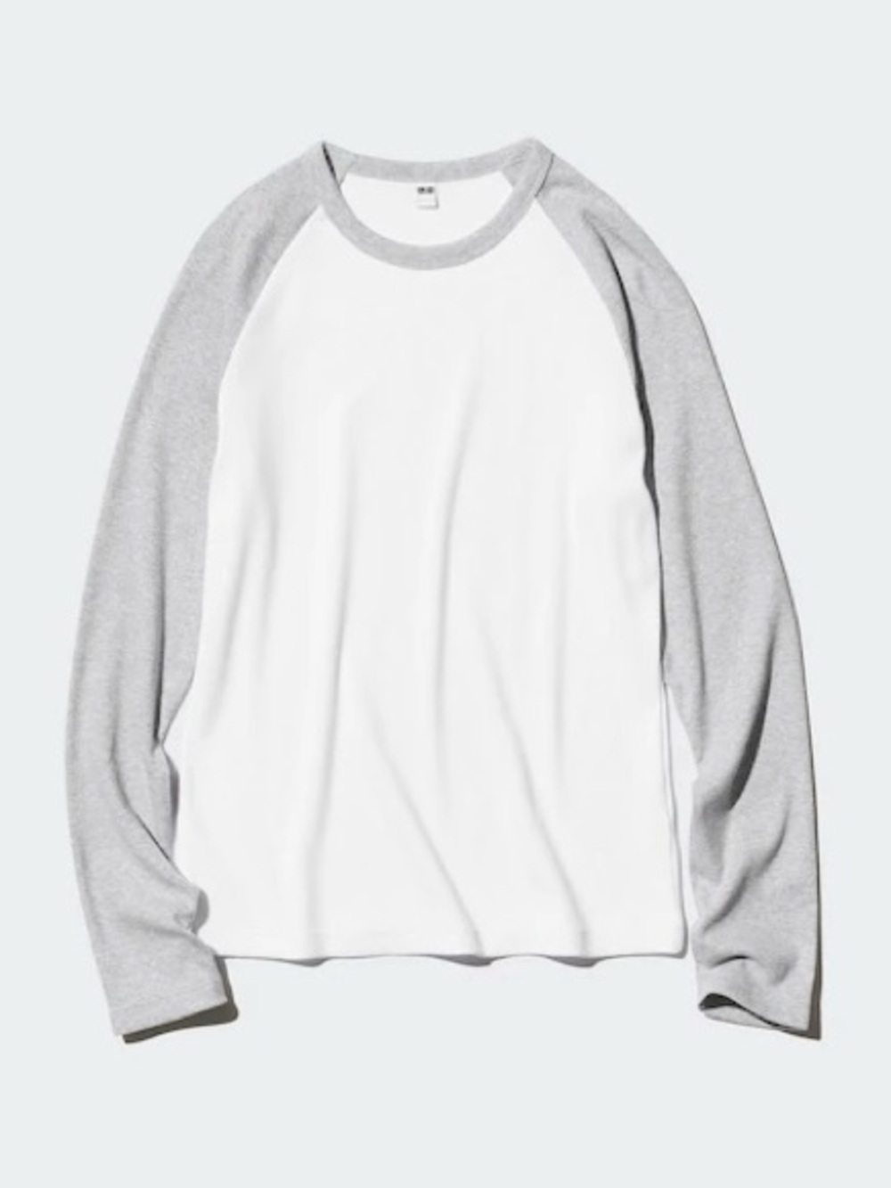 Uniqlo Soft Ribbed T-Shirt Long Sleeve Shirt - Gray and White, XL